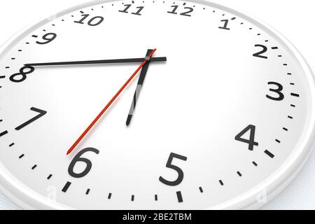 3d rendering of a white clock detail Stock Photo
