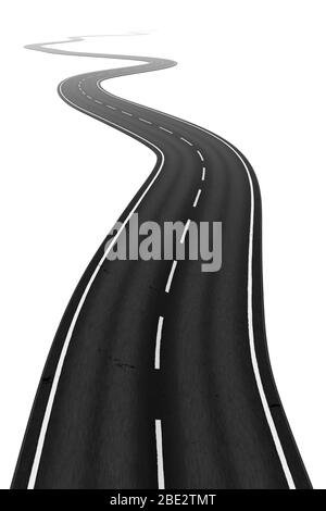 3d illustration of a winding road on a white background Stock Photo