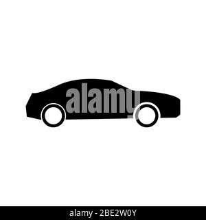 Car side view of sedan symbol, black and white minimalism vector illustration logo Stock Vector