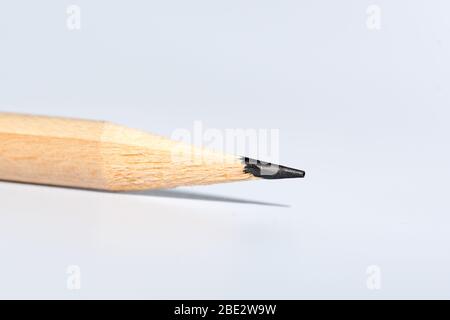 Pencil tip macro view on white background Stock Photo