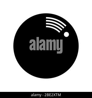 Smoke alarm fire detector symbol, black and white minimalism vector illustration symbol Stock Vector