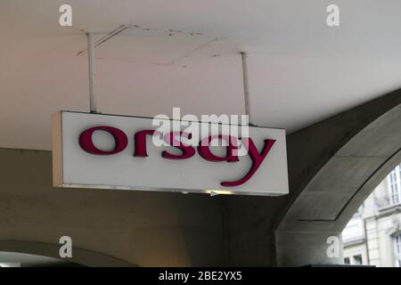 Logo sign of Celine on a wall of an old building located in downtown Bern,  Switzerland, March 2020. French luxury leather brand part of LMVH group  Stock Photo - Alamy