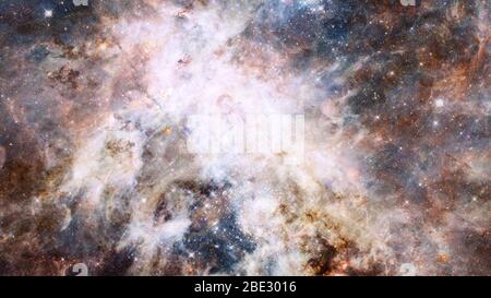 Astronomical scientific background, nebula and stars in deep space, glowing mysterious universe. Elements of this image furnished by NASA Stock Photo