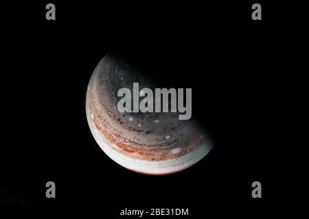 Saturn in unusual colors, on a dark background. Elements of this image were furnished by NASA. Stock Photo