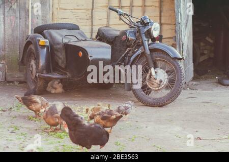 Old abandoned motorcycle with sidecar Stock Photo - Alamy