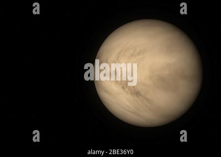 3D rendering of Venus, the second planet from the Sun. Stock Photo