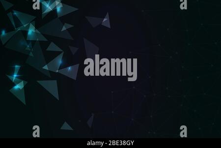 abstract background sci fi futuristic glow virtual technology , screen digital wallpaper black and shine triangles . vector illustration Stock Vector