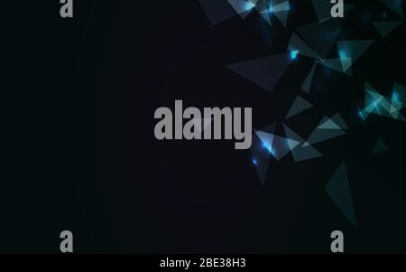 abstract background sci fi futuristic glow virtual technology , screen digital wallpaper black and shine triangles . vector illustration Stock Vector