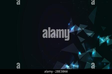 abstract background sci fi futuristic glow virtual technology , screen digital wallpaper black and shine triangles . vector illustration Stock Vector