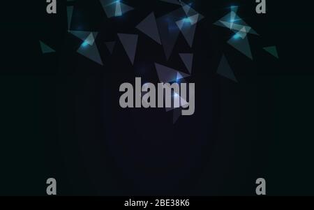 abstract background sci fi futuristic glow virtual technology , screen digital wallpaper black and shine triangles . vector illustration Stock Vector