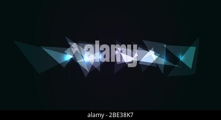 abstract background sci fi futuristic glow virtual technology , screen digital wallpaper black and shine triangles . vector illustration Stock Vector