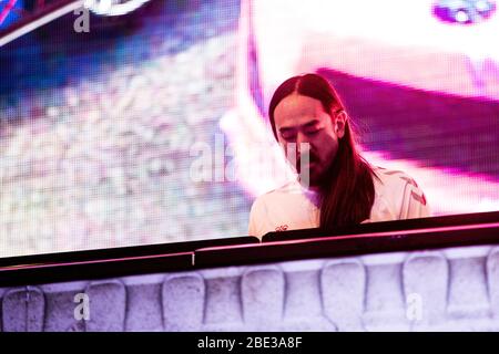 Odense, Denmark. 28th, June 2018. The American music producer, DJ and remixer Steve Aoki performs a live show during the Danish music festival Tinderbox 2018 in Odense. (Photo credit: Gonzales Photo - Lasse Lagoni). Stock Photo