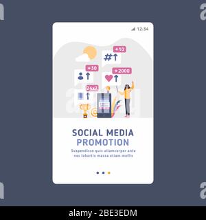 Digital marketing vector, innovation in business using new social media and different tools to reach audience and potential clients, loudspeaker. Webs Stock Vector