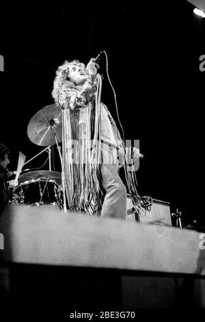 Roger Daltrey of The Who on stage at The Isle of Wight Festival 1970 Stock Photo