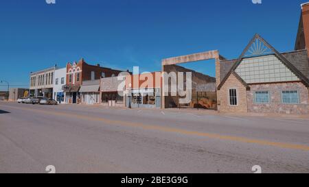 The beautiful city center of Stroud - a small town in Oklahoma Stock Photo