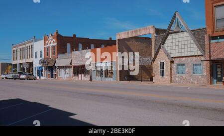 The beautiful city center of Stroud - a small town in Oklahoma Stock Photo