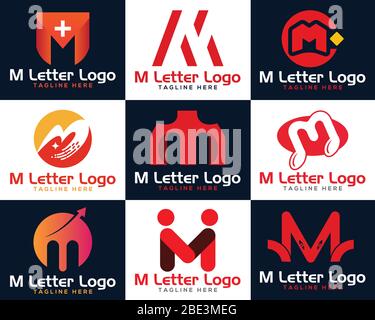 M letter logo abastract design vector graphic element. Stock Vector