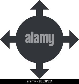 Delivery logistic package with four arrows in different directions. Stock Vector illustration isolated on white background. Stock Vector