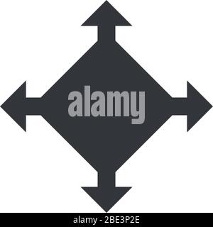 Delivery logistic package with four arrows in different directions. Stock Vector illustration isolated on white background. Stock Vector