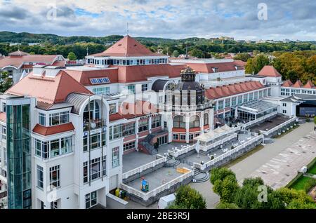 SOPOT, POLAND : 26 SEPTEMBER 2018 :Healing square in front of the Spa House, next to the Pier. Stock Photo