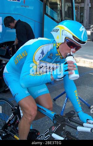 Alexandre Vinokourov during the Tirreno Adriattico 2007, Stage 5 cycling race, Civitanova Marche - Civitanova Marche Alta (ITT) (20.5 km ) on March 18, 2007 in Civitanova Marche,Italie - Photo Laurent Lairys / DPPI Stock Photo