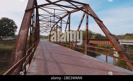 Original Route 66 Bridge from 1921 in Oklahoma Stock Photo