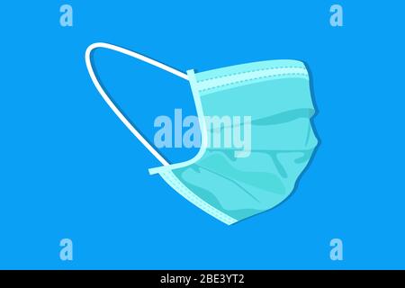 Protective medical face mask flat design. Isolated flat design surgical mask. Stock Vector