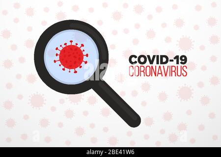 Spread of corona virus on the background, search virus icon, vector, illustration, eps file Stock Vector