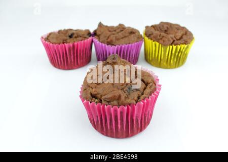 Delicious home made chocolate chip cup cakes Stock Photo