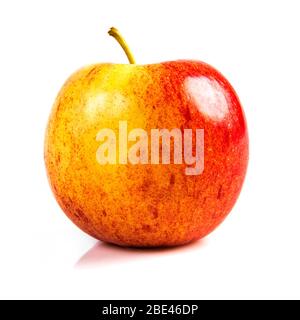 finally did it / photo of red apple with / white isolation Stock Photo