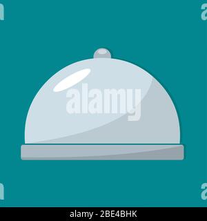 serving platter with dome isolated icon vector illustration Stock Vector
