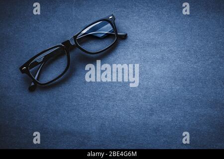 Eye Glasses or spectacle on black background. Selective focus