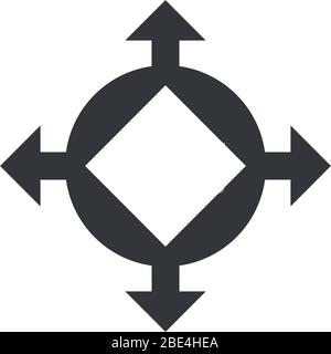 Delivery logistic package with four arrows in different directions. Stock Vector illustration isolated on white background. Stock Vector