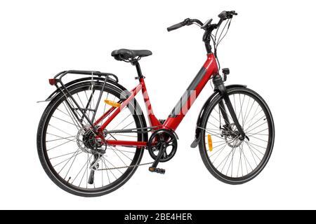 Electrical Bicycle on White Background Stock Photo