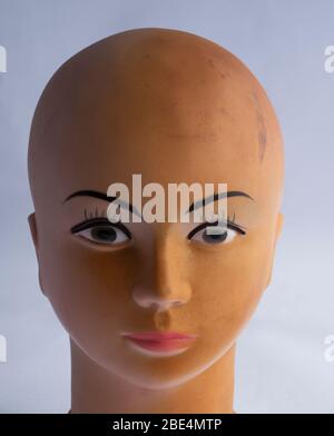 Closeup portrait of bald androgynous mannequin doll face Stock Photo - Alamy