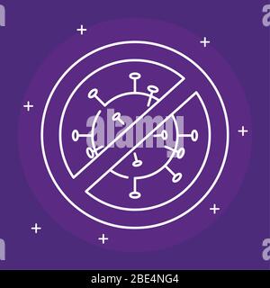 particle of covid 19 in forbidden sign Stock Vector