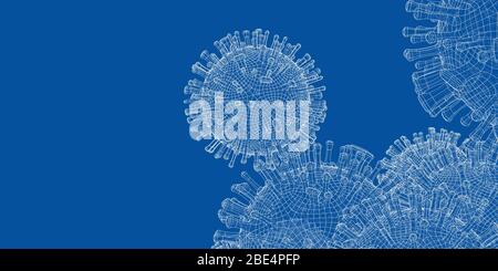Vector 3D Model HIV Virus Particle Drawing - Human Immunodeficiency ...