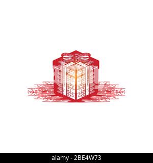 gift box, bow, bell. christmas element logo design. Vector Illustration Stock Vector
