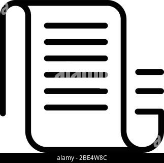 Scenario scroll icon, outline style Stock Vector