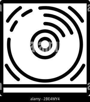 Audio disk icon, outline style Stock Vector