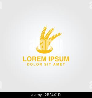 Wheat Grain Rice Agriculture Logo Design. Modern vector illustration Stock Vector