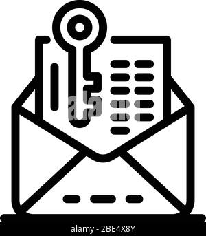 Advertising key icon, outline style Stock Vector