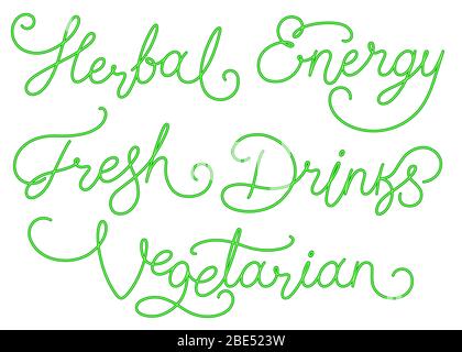 Healthy Eco Product Calligraphy Inscription Stock Vector