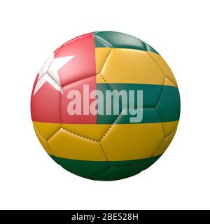 Soccer ball in flag colors isolated on white background. Togo. 3D image Stock Photo