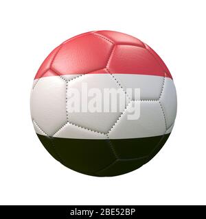 Soccer ball in flag colors isolated on white background. Yemen. 3D image Stock Photo