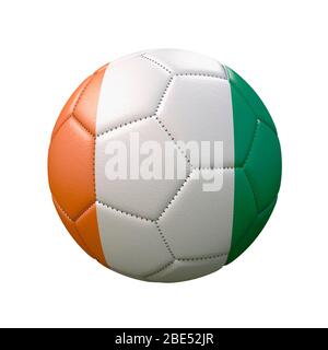 Soccer ball in flag colors isolated on white background. Cote d'Ivoire. 3D image Stock Photo