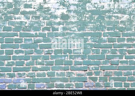 color painted brickwork background old heterogeneous texture close-up Stock Photo