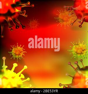 vector illustration of Coronavirus outbreak and coronaviruses influenza background as dangerous flu cases as a pandemic medical health risk concept wi Stock Vector