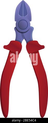 Cutting pliers icon. Cartoon of cutting pliers vector icon for web design isolated on white background Stock Vector