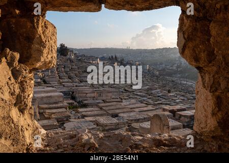 A Jewish cemetery outside Jerusalem Stock Photo